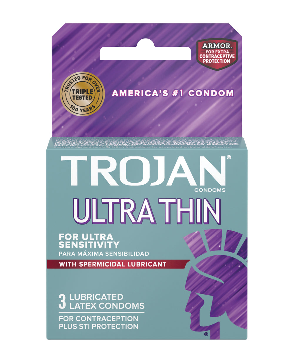 Trojan Trojan Ultra Thin Armor Spermicidal - Box of 3