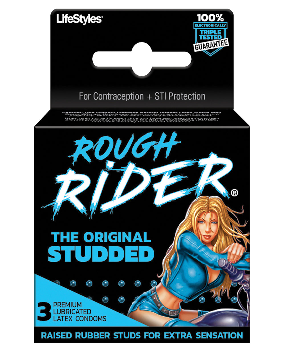 Rough Rider Lifestyles Rough Rider Studded Condom Pack - Pack of 3
