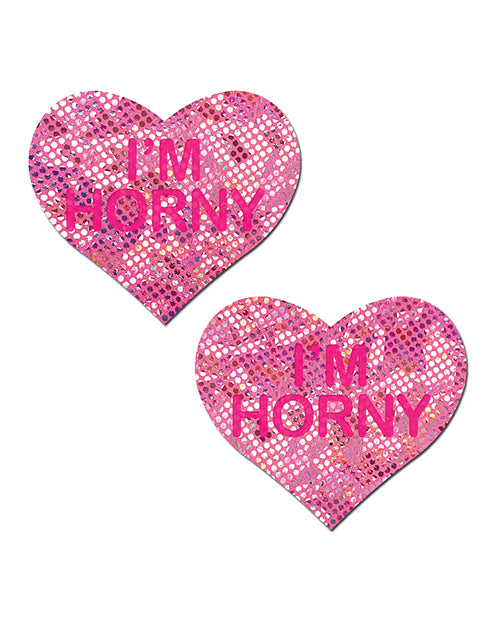 Pastease Pastease I'm Horny Heart - Pink/Red O/S