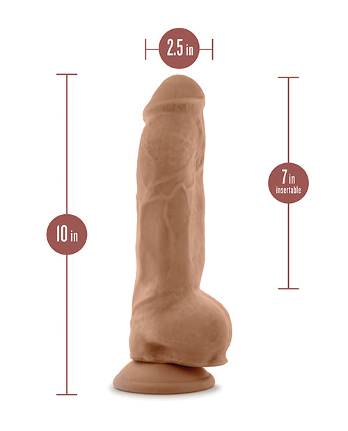 Au Naturel Blush Au Natural 10" Big Boy Realistic Dildo w/Balls - Mocha