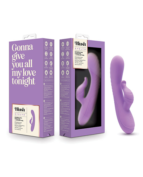 Blush Novelties Blush Evelyn Rabbit Vibrator - Purple