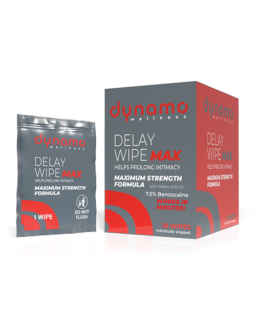 Not Regular Toys Dynamo Wellness Maximum Strength Delay Wipe 7.5% - 18 Pack