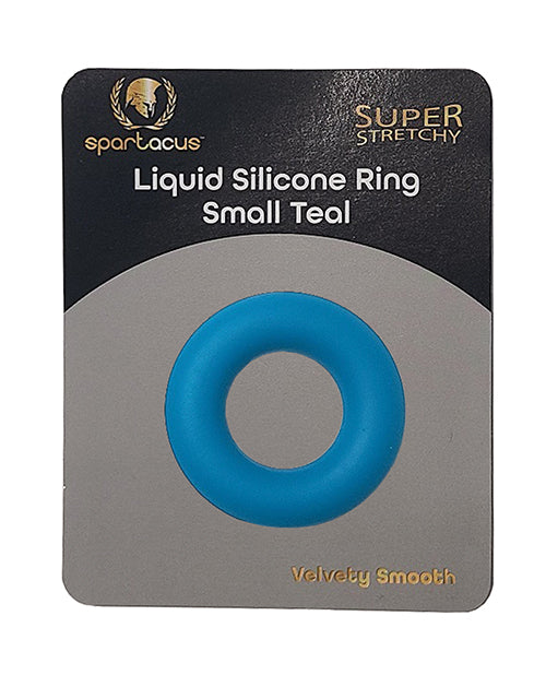 Spartacus Spartacus Liquid Silicone Cock Ring Small - Teal