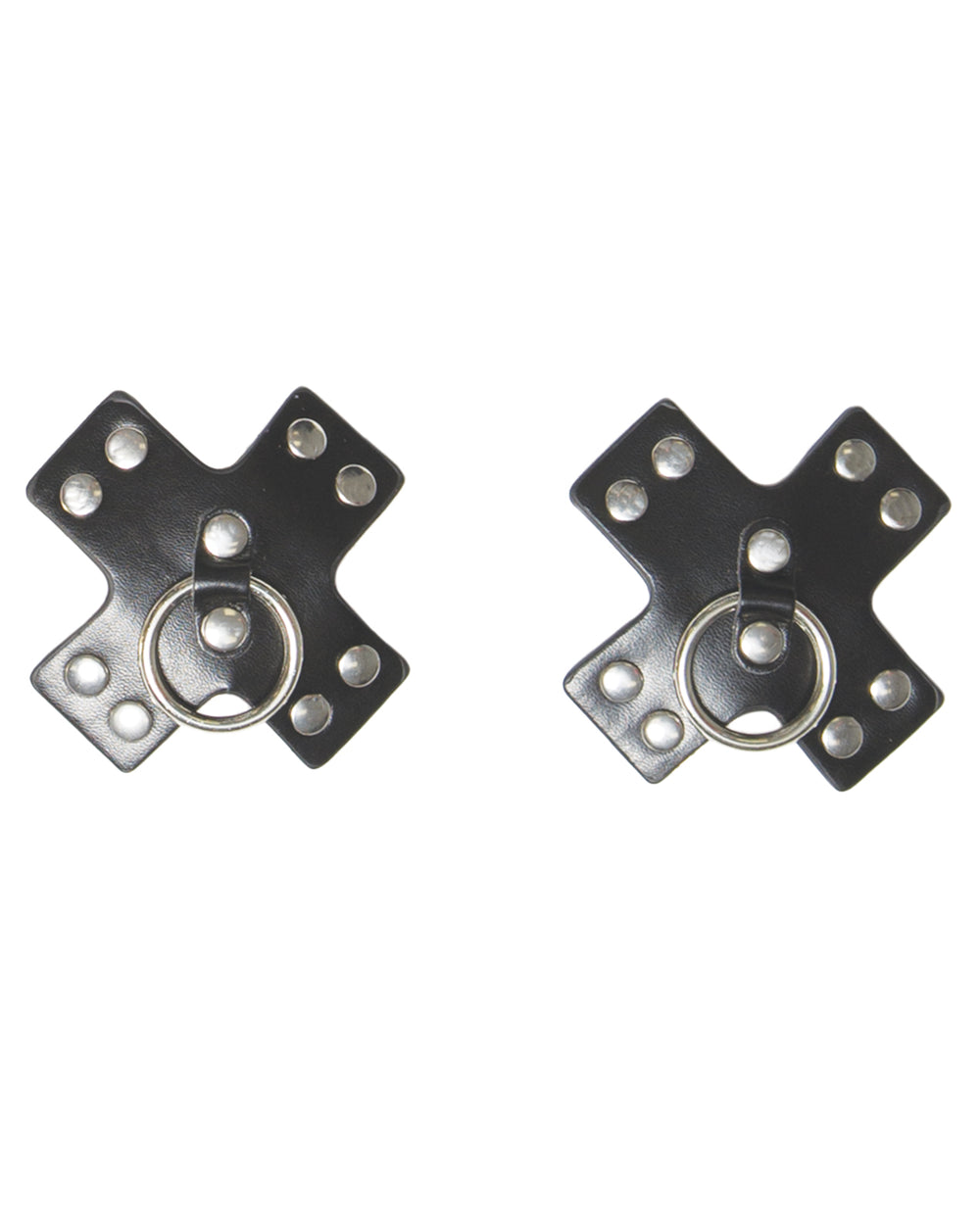 Coquette Studded Cross Reusable Pasties - Black O/S