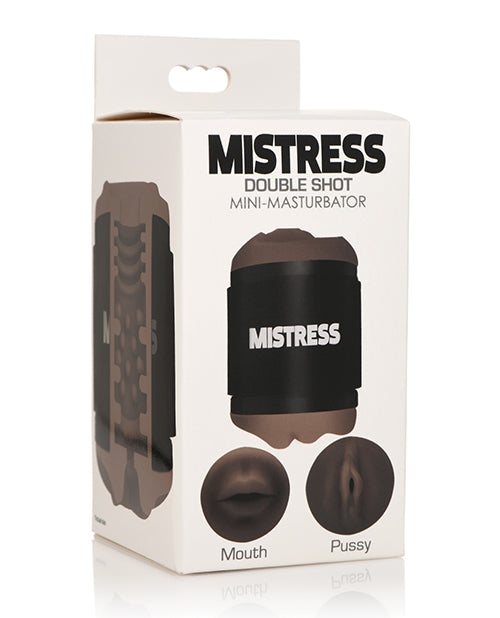 Mistress Curve Toys Mistress Double Shot Mini Masturbator Mouth & Pussy - Dark