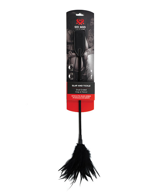 Sei Mio Sei Mio Slap & Tickle Dual Ended Crop & Tickler - Black
