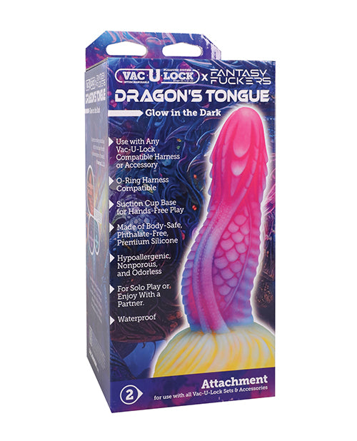 Not Regular Toys Vac-U-Lock x Fantasy Fuckers Dragon's Tongue - Multi-Colored