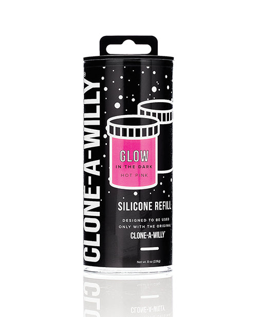 Clone A Willy Clone-A-Willy Silicone Glow In The Dark Refill - Hot Pink