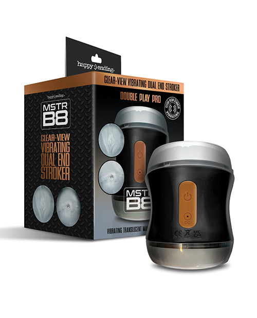 MSTR B8 MSTR B8 Double Play Pro Vibrating Clear-View Dual End Stroker
