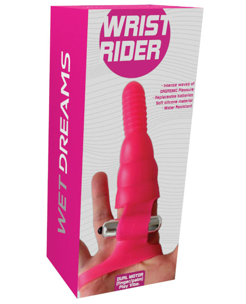 Wet Dreams Wet Dreams Wrist Rider Finger Play Sleeve w/Wrist Strap - Hot Pink