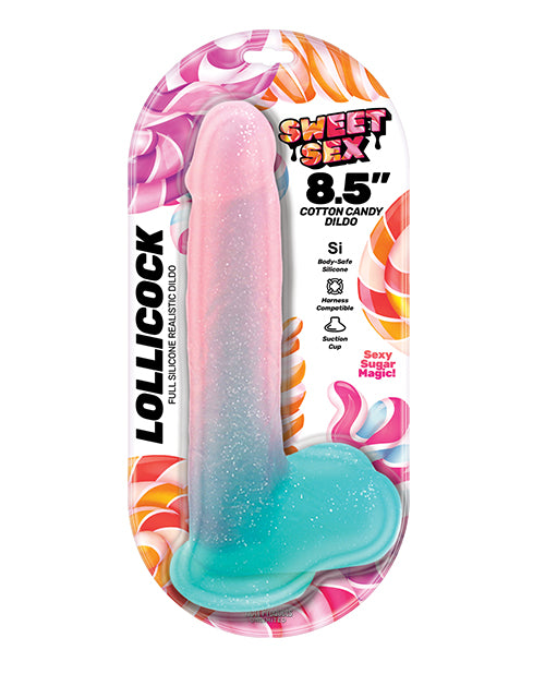 Sweet Sex Sweet Sex 8.5" Lollicock Cotton Candy Dildo - Multi Color