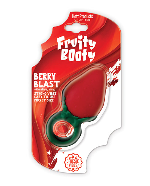 Hott Products Fruity Booty Berry Buzz Strawberry Vibe Ring Liquid Silicone Multi-Speed