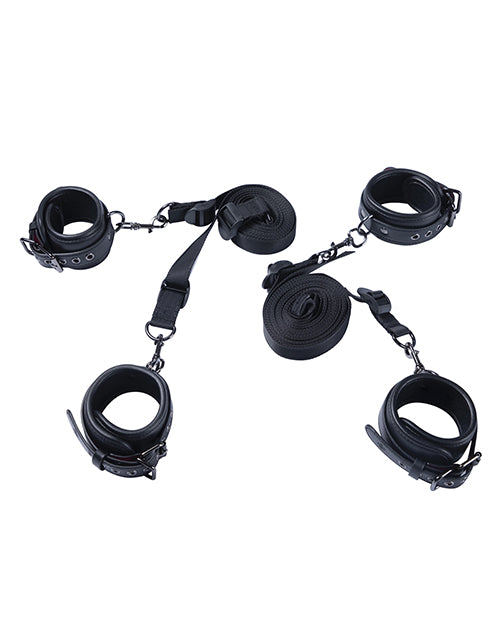 Honey Play Box Kinky Play Box Luxury Bondage Bed Restraint Kit - Black