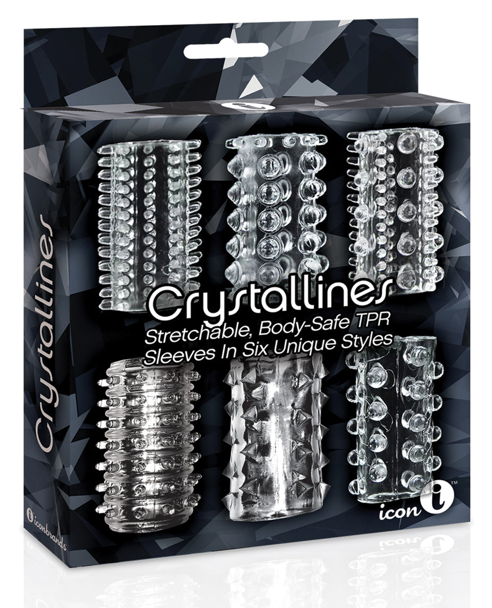 The 9s The 9's Crystalline TPR Cock Sleeve 6 Pack - Clear