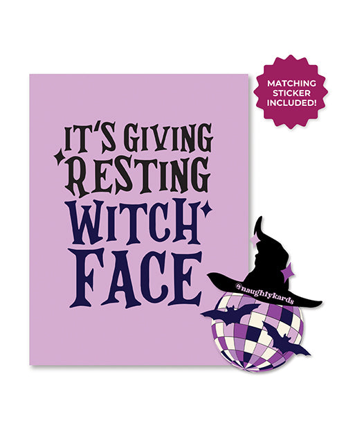 Kush Kards Halloween Witch Face Greeting Card w/Sticker