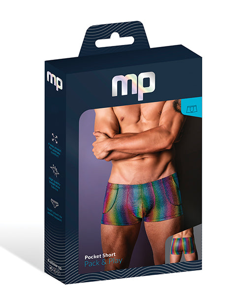 Male Power Pack & Play Pocket Short - Rainbow XL