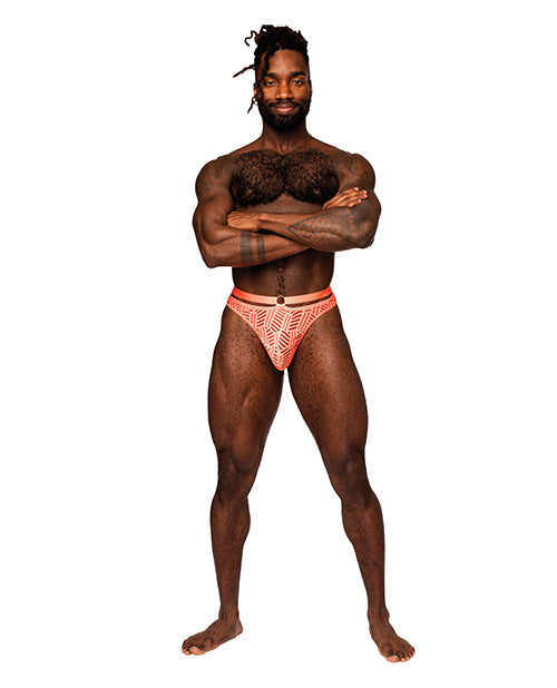 Male Power Rude Awakening Mesh Strap Thong Neon Orange L/XL