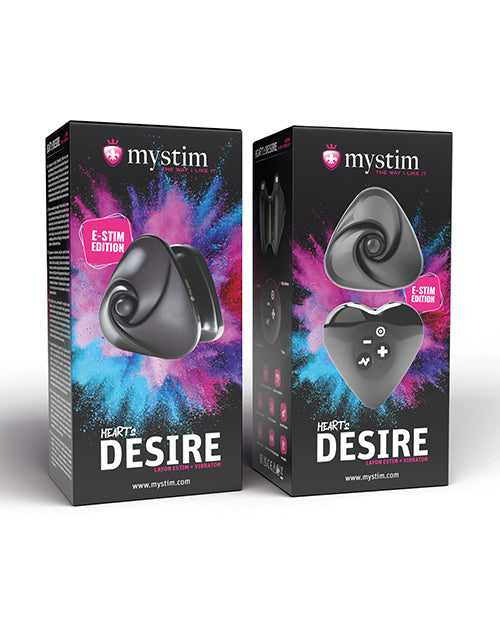 Mystim Mystim Hearts Desire eStim Layon Vibrator - Black