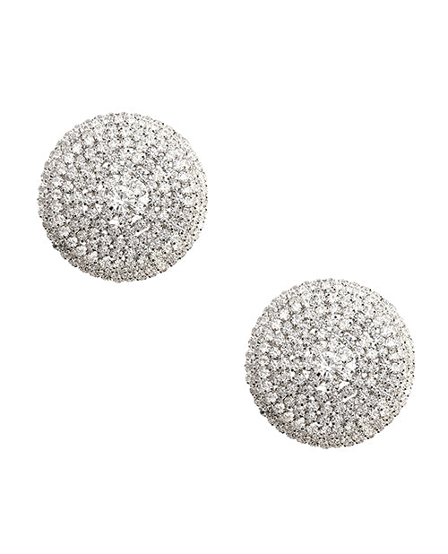 Neva Nude Neva Nude Burlesque Big O Crystal Jewel Reusable Silicone Pasties - Silver O/S
