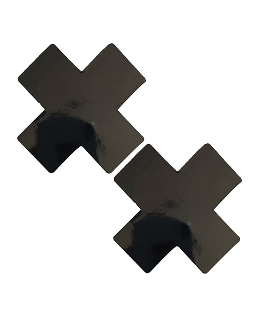 Neva Nude Neva Nude Dom Queen Status Wet Vinyl X Pasties - Black QN