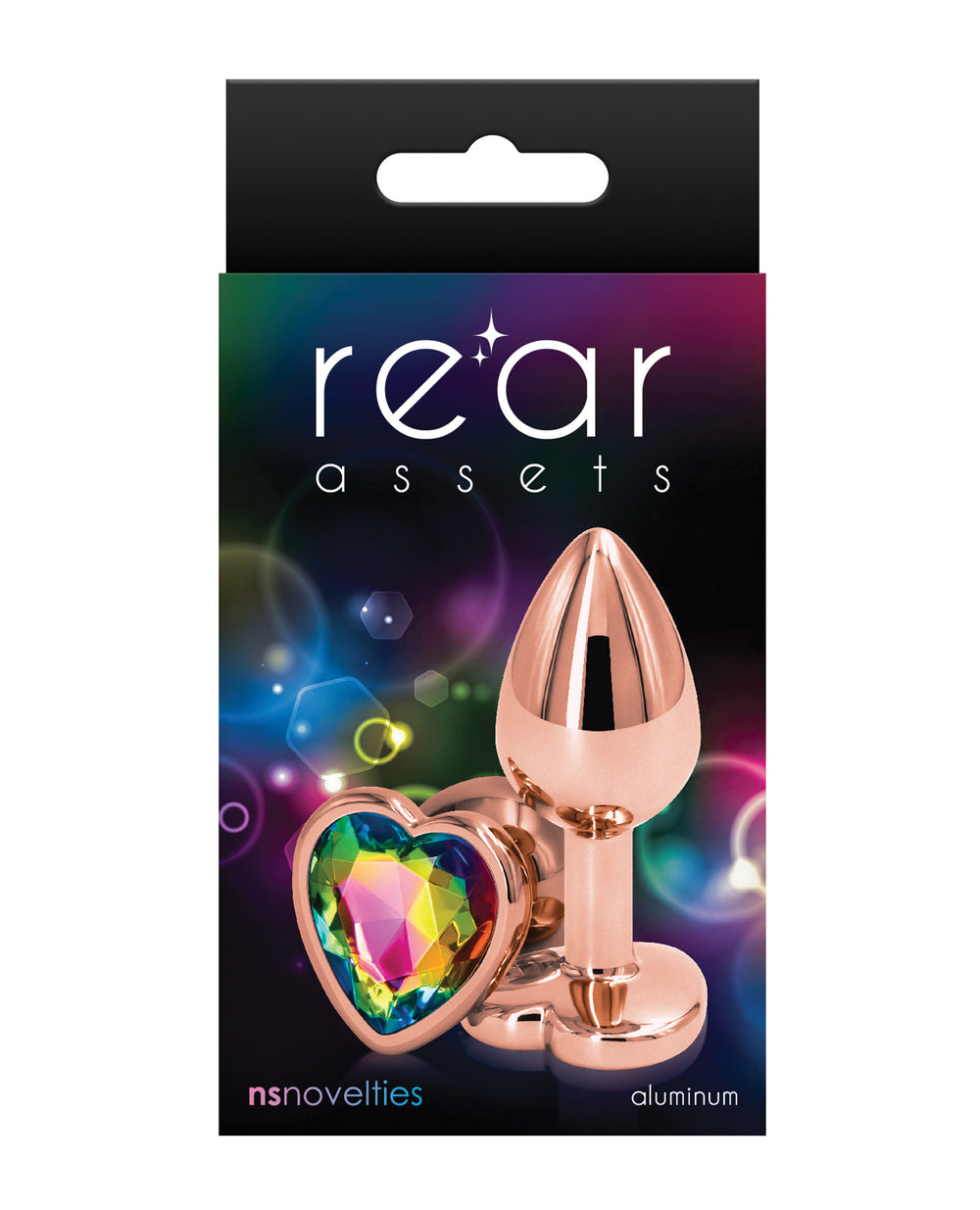 Rear Assets Rear Assets Rose Gold Heart Small - Rainbow