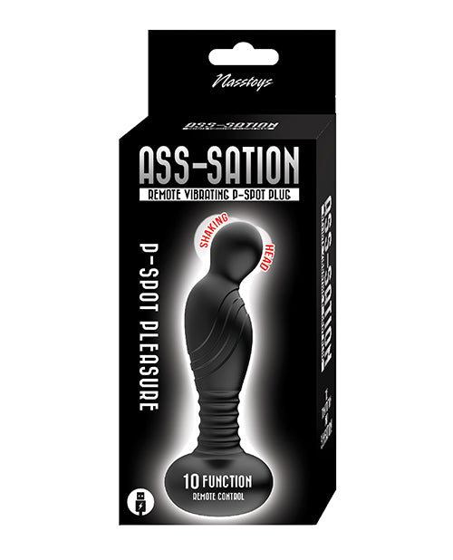 Ass-sation Ass-sation Remote Vibrating P Spot Plug - Black