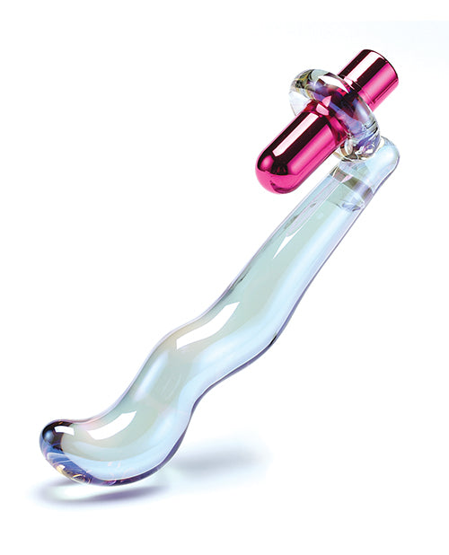 Cristal Cristal Twilight Glow Glass Dildo w/Clitoral Vibrator