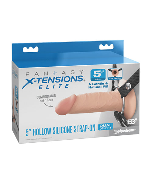 Fantasy X-tensions Fantasy X-Tensions Elite 5" Silicone Hallow Strap-On Dual Density - Light