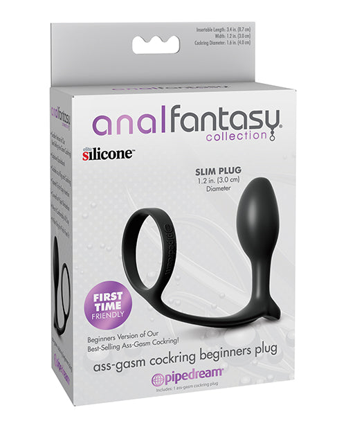 Anal Fantasy Collection Anal Fantasy Ass-Gasm Cockring Beginners Plug - Black