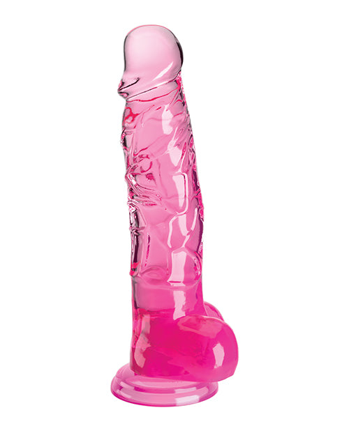 King Cock King Cock Clear 8" Cock w/Balls - Pink