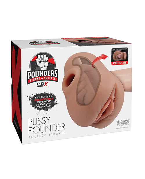 PDX Plus PDX Plus Pussy Pounder Squeeze Stroker - Brown