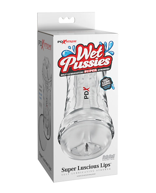 Not Regular Toys PDX Extreme Wet Pussies Super Luscious Lips Self-Lubricating Stroker - Frosted