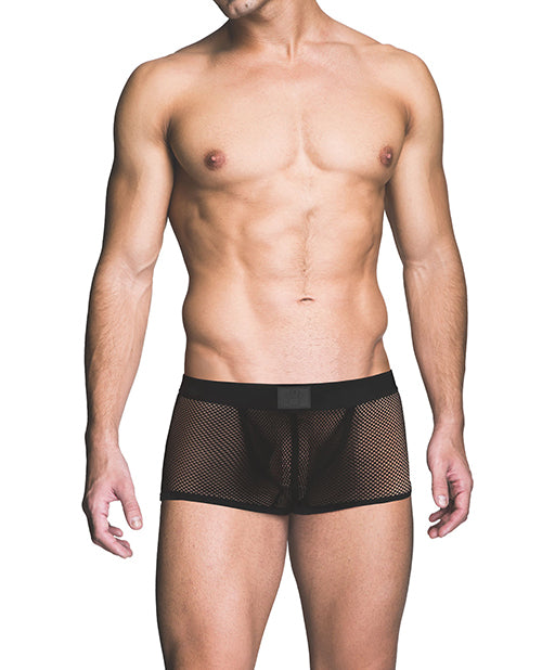 Prowler Prowler RED Fishnet Ass-less Trunk - Black SM