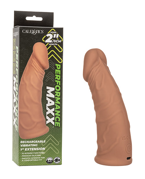 Performance Maxx Performance Maxx 7" Vibrating Penis Extension - Brown