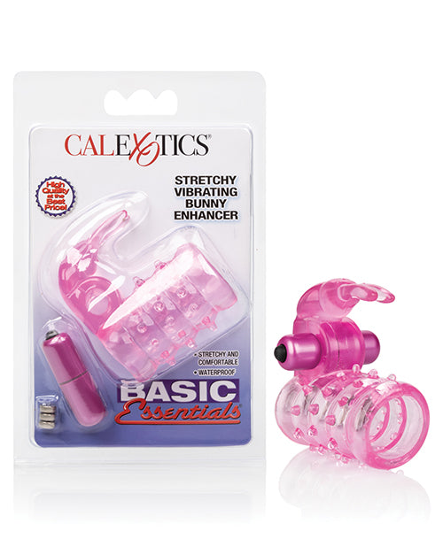 Basic Essentials Basic Essentials Stretchy Vibrating Bunny Enhancer - Pink
