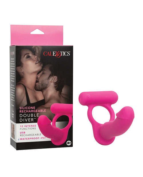 Couple's Enhancers Silicone Rechargeable Double Diver - Pink