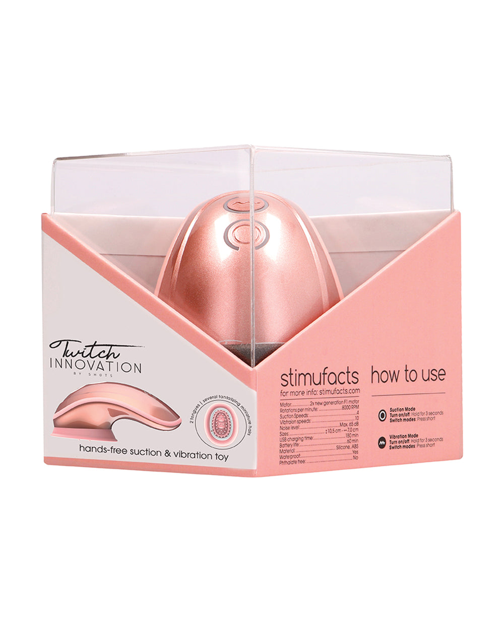 Twitch Shots Twitch Innovation Hands Free Clitoral Stimulator - Rose Gold