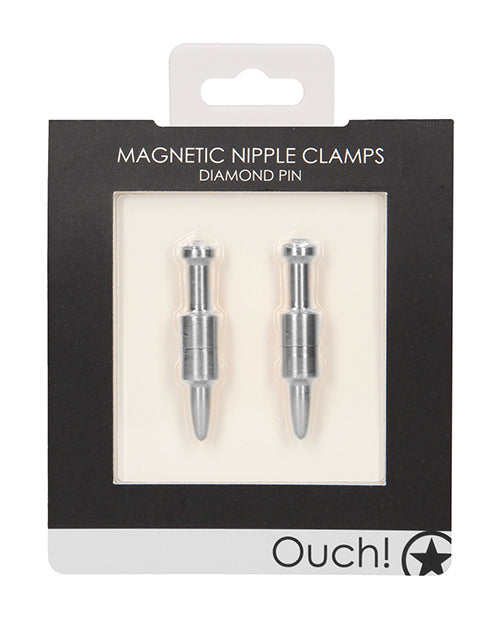 Ouch Shots Ouch Pin Magnetic Nipple Clamps - Silver