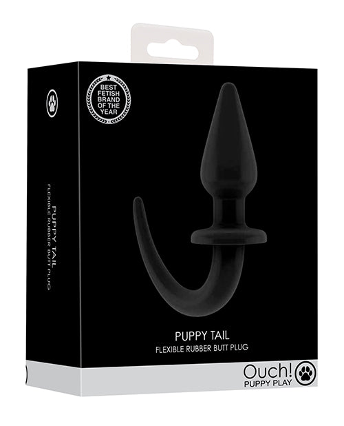 Ouch Shots Ouch Puppy Play Tail Butt Plug - Black