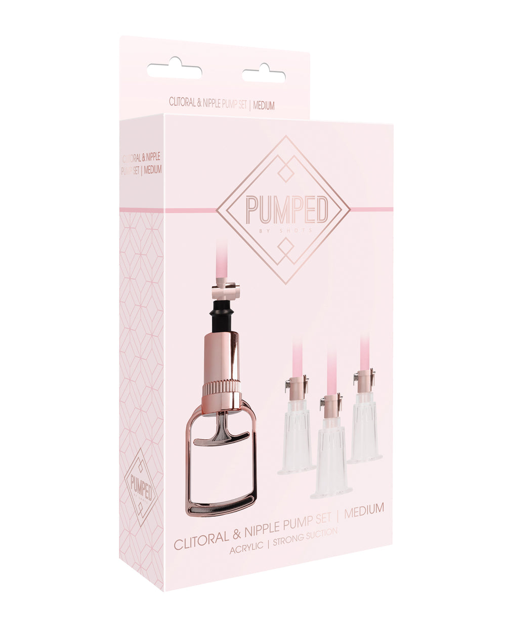 Pumped Shots Pumped Clitoral & Nipple Pump Set - Medium Rose Gold