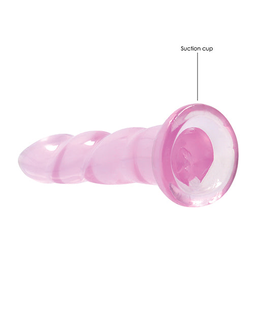 RealRock Shots RealRock Crystal Clear Non Realistic 7" Dildo - Pink