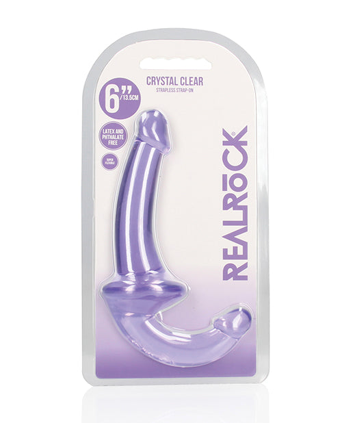 RealRock Shots RealRock Crystal Clear 6" Strapless Strap-On - Purple