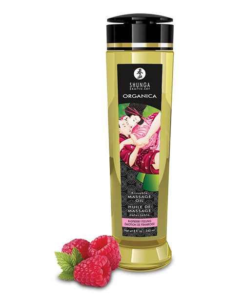 Not Regular Toys Shunga Organica Kissable Massage Oil - 8 oz Raspberry Feeling
