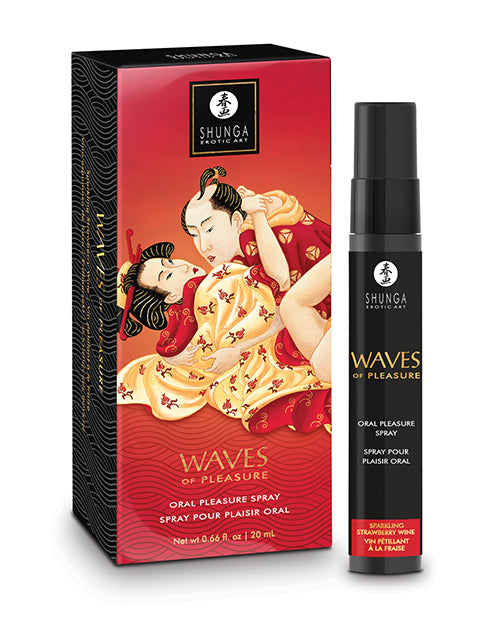 Shunga Shunga Waves of Pleasure Oral Pleasure Spray - .66 oz Sparkling Strawberry Wine