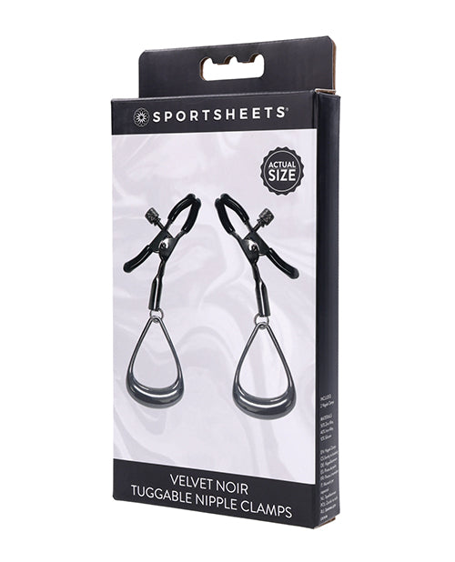 Sportsheets Sportsheets Velvet Noir Tuggable Nipple Clamps - Black