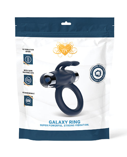 The Pleasure Company Galaxy Ring Bullet Vibe Cock Ring - Blue