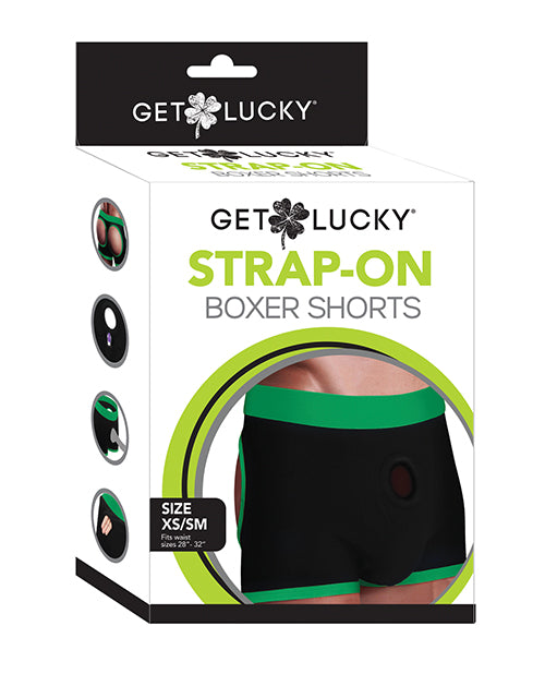 Get Lucky Get Lucky Strap On Boxers - XS-S Black/Green