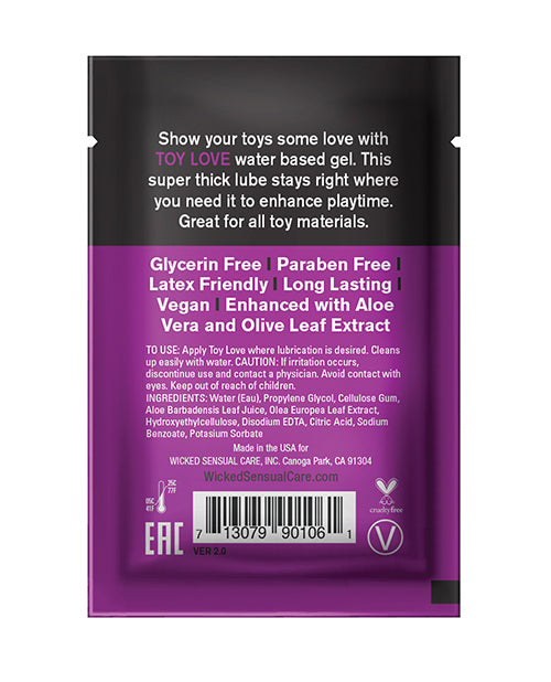 Wicked Sensual Care Wicked Sensual Care Toy Love Water Based Lubricant - .1 oz Fragrance Free
