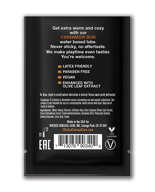 Wicked Sensual Care Wicked Sensual Care Aqua Waterbased Lubricant - .1 oz Cinnamon Bun