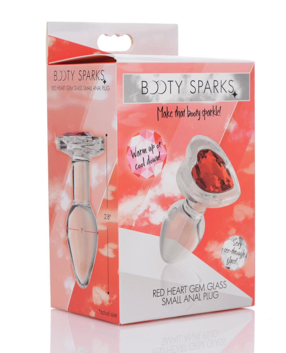 BootySparks Booty Sparks Red Heart Gem Glass Anal Plug - Small
